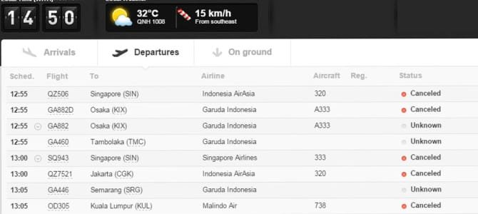 Bali Flight Cancellations