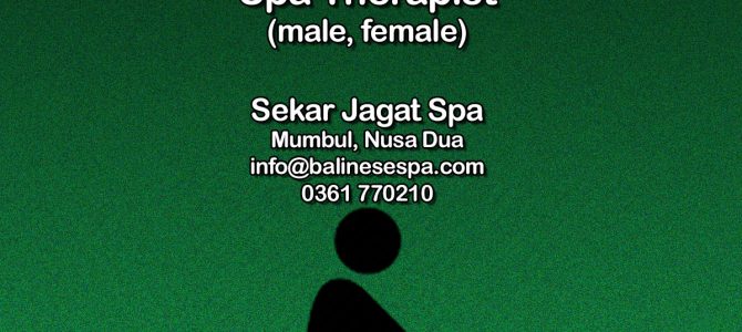 Lowongan Spa Nusa Dua | Terapis/Spa Therapist