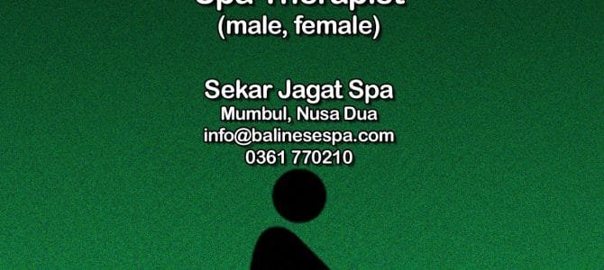 Lowongan Spa Nusa Dua | Terapis/Spa Therapist